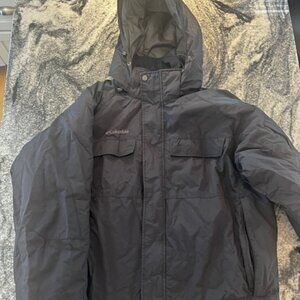 Columbia Men's winter coat, Black size Large, long and cozy
